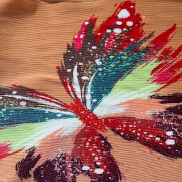 🧡3/15 NWT Bundle x 2 Orange Butterfly Top + Pink Top Women's L - Picture 8 of 16